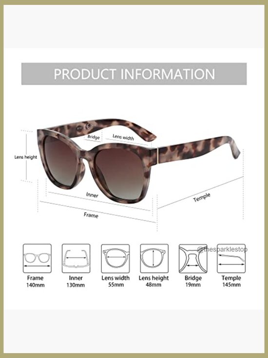 Cateye Polarized Sunglasses with Plastic Frames UV400 Protection Oversized